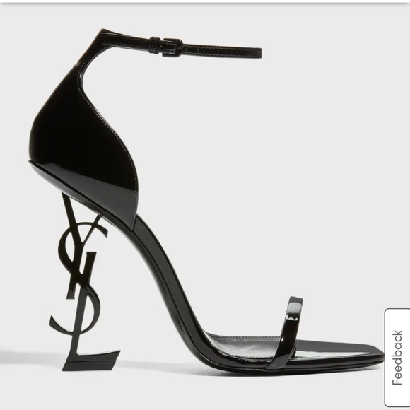 110mm Opyum YSL Patent Leather Sandals with Black Hardware - Picture 1 of 5